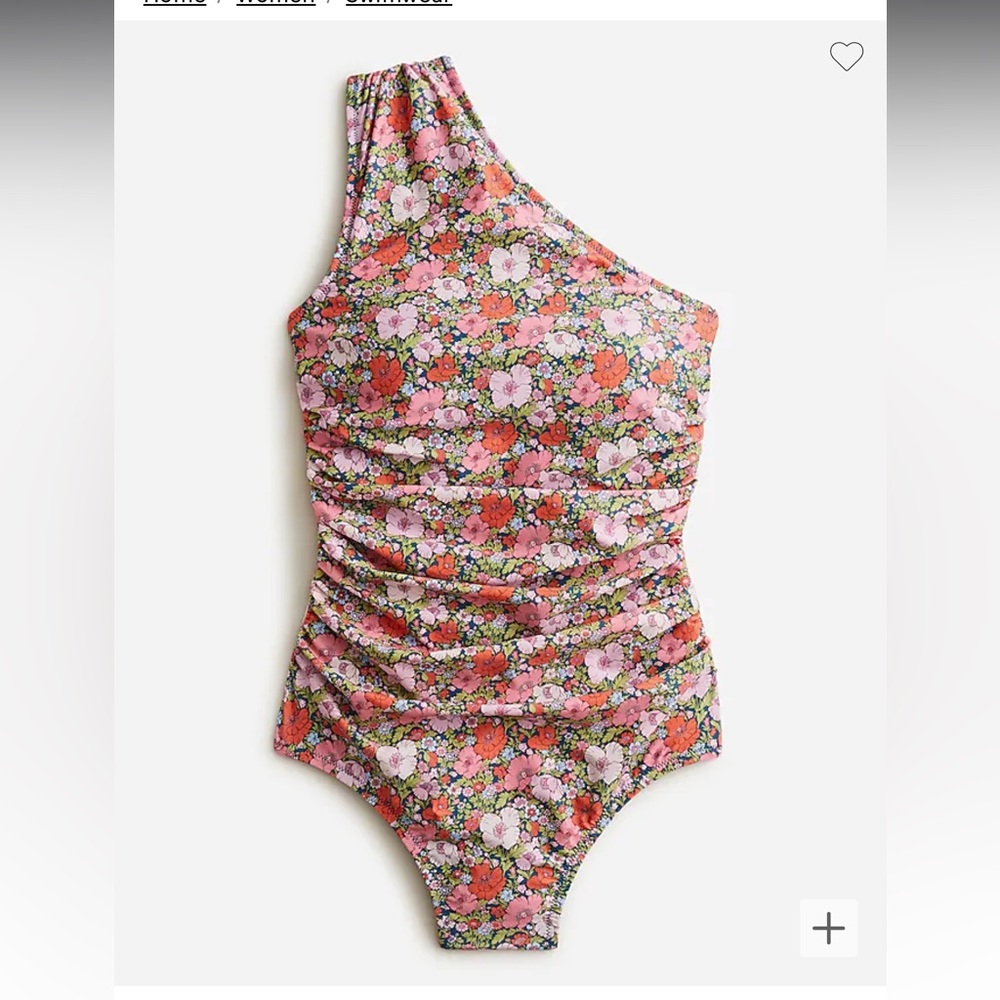 Ruched one-shoulder one-piece in Liberty® Meadow Song fabric